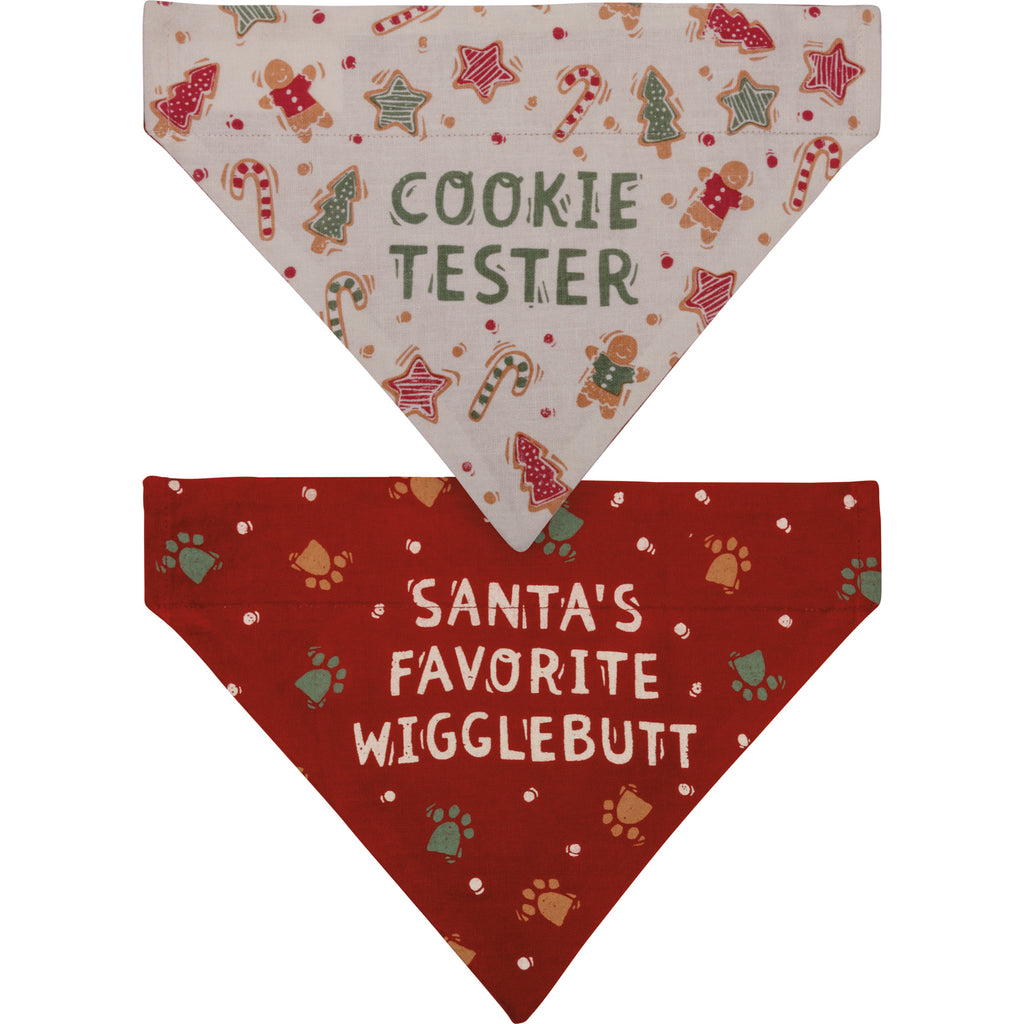 "Cookie Tester - Santa's Favorite Wigglebutt" Small Pet Bandana #100-C266
