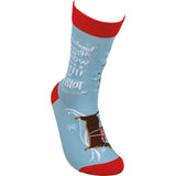 "Dachshund Through the Snow With a Bottle Of Merlot" Socks Christmas Socks #100-S456