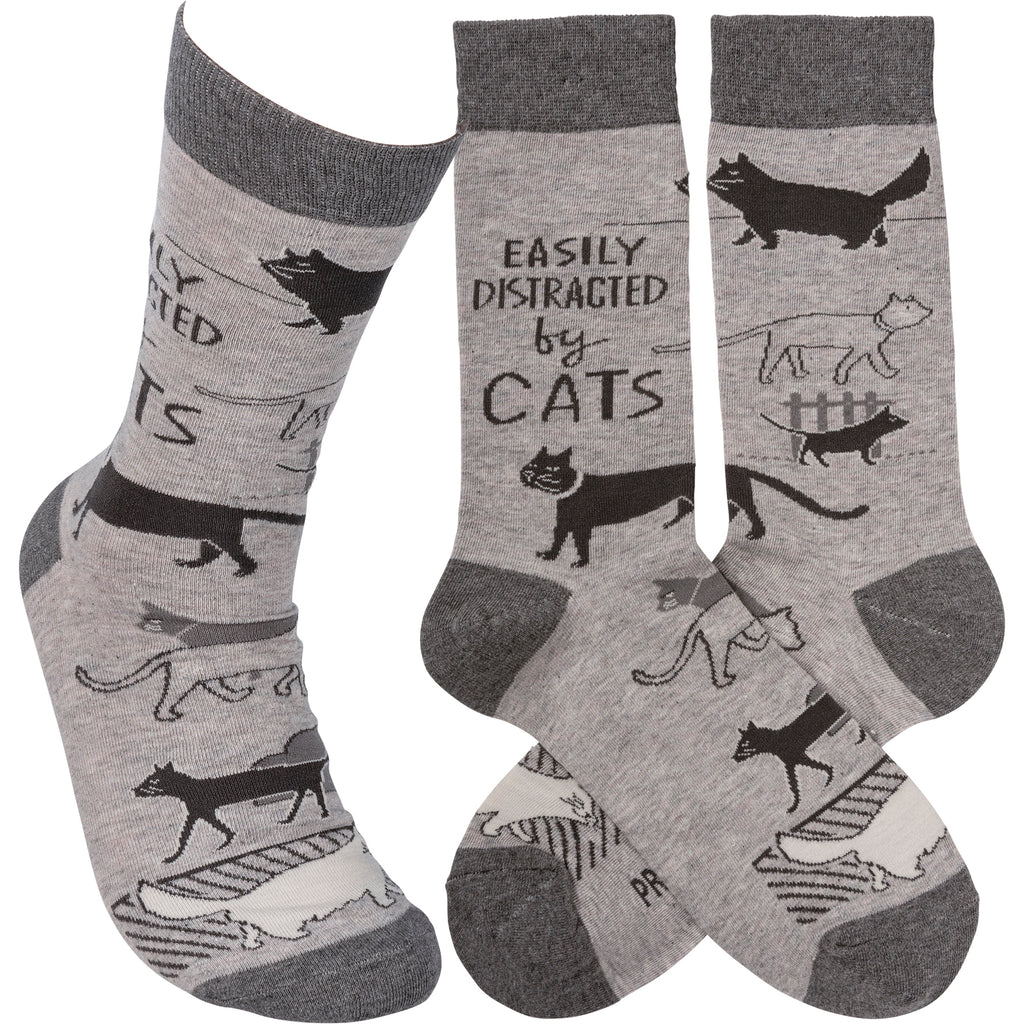 "Easily Distracted By Cats" Socks #100-S315