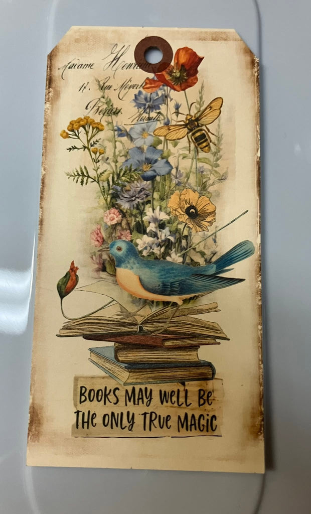 In the Land of Elsewhere Luggage Tag "Books May Well Be the Only True Magic"