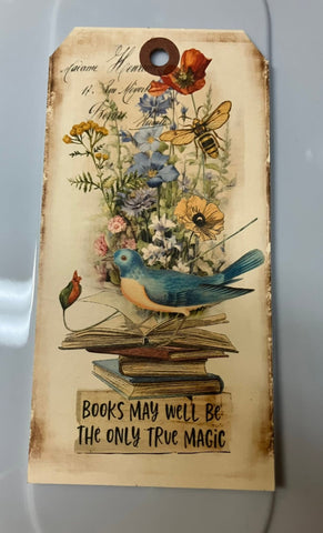 In the Land of Elsewhere Luggage Tag "Books May Well Be the Only True Magic"