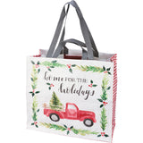 "Home For The Holidays" Watercolor Shopping Tote Bag #100-C182