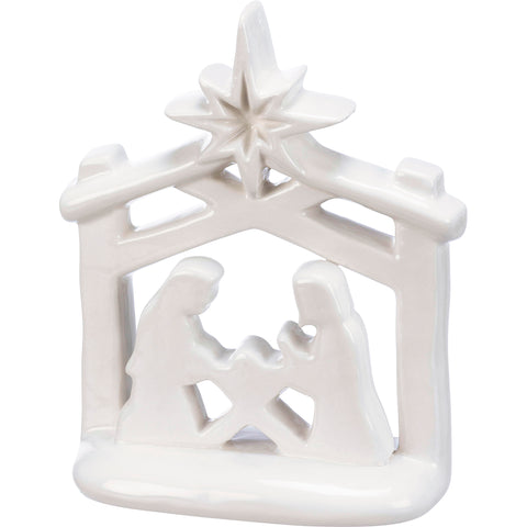 Ceramic Nativity Figurine for a White Christmas #100-C253
