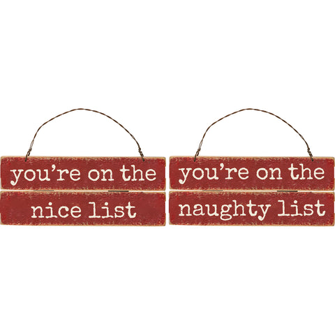 Naughty And Nice Ornament Set #100-C217