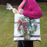 Winter Wreath Shopping Tote Bag for Christmas #100-C183