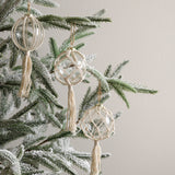 Macrame Glass Orb Christmas Ornament Set of 3 #100-C210