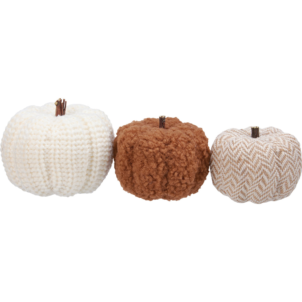 Knitted Pumpkin Set of Three for Thanksgiving Decoration #100-H169