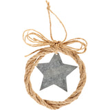 "Noel" Star - Country Ornament with Tin and Rope Details #100-C274