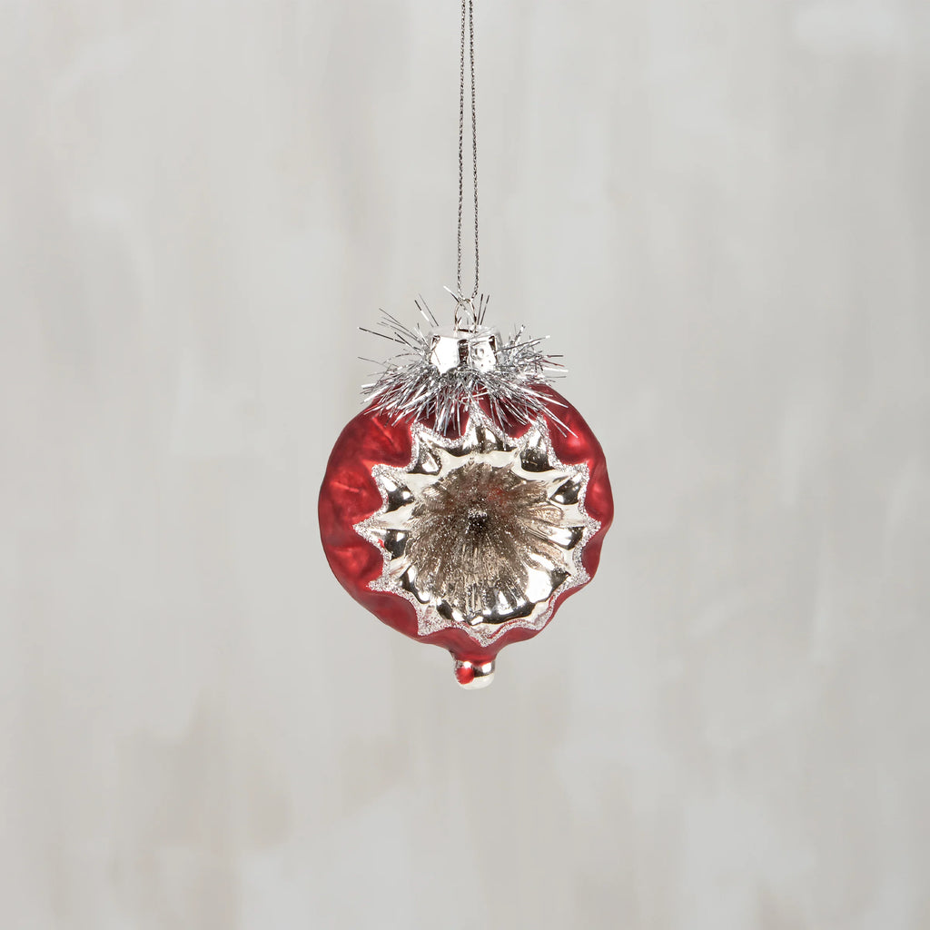 Christmas Glass Vintage Rose Ornament #C300
