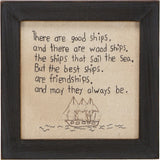 "Good Friendships" Stitchery Frame Embroidery Decoration #100-1556
