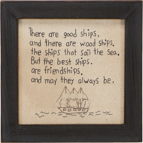 "Good Friendships" Stitchery Frame Embroidery Decoration #100-1554