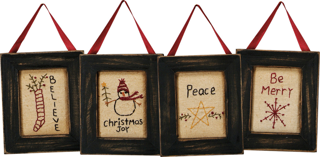"Be Merry Believe Peace" Embroidered Christmas Decoration Set #100-C220