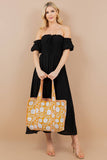 Quilted Tote Bag- Yellow