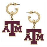 Texas A&M Hoop Logo Earrings
