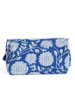 Quilted Makeup/Toiletry Bag- Blue