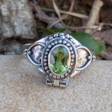 Gothic Oval Gemstone Poison Ring Peridot