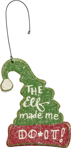 "The Elf" Wooden Christmas Ornament #100-C238