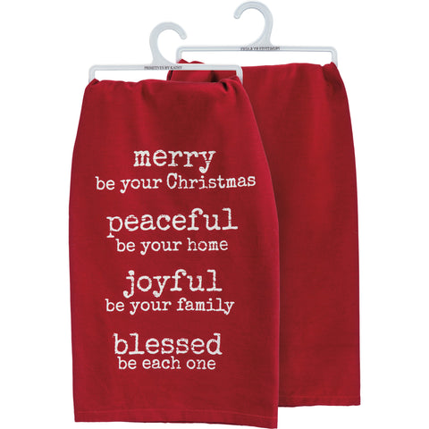 "Merry Be" Kitchen Towel for Christmas Gift or Decoration #100-C523