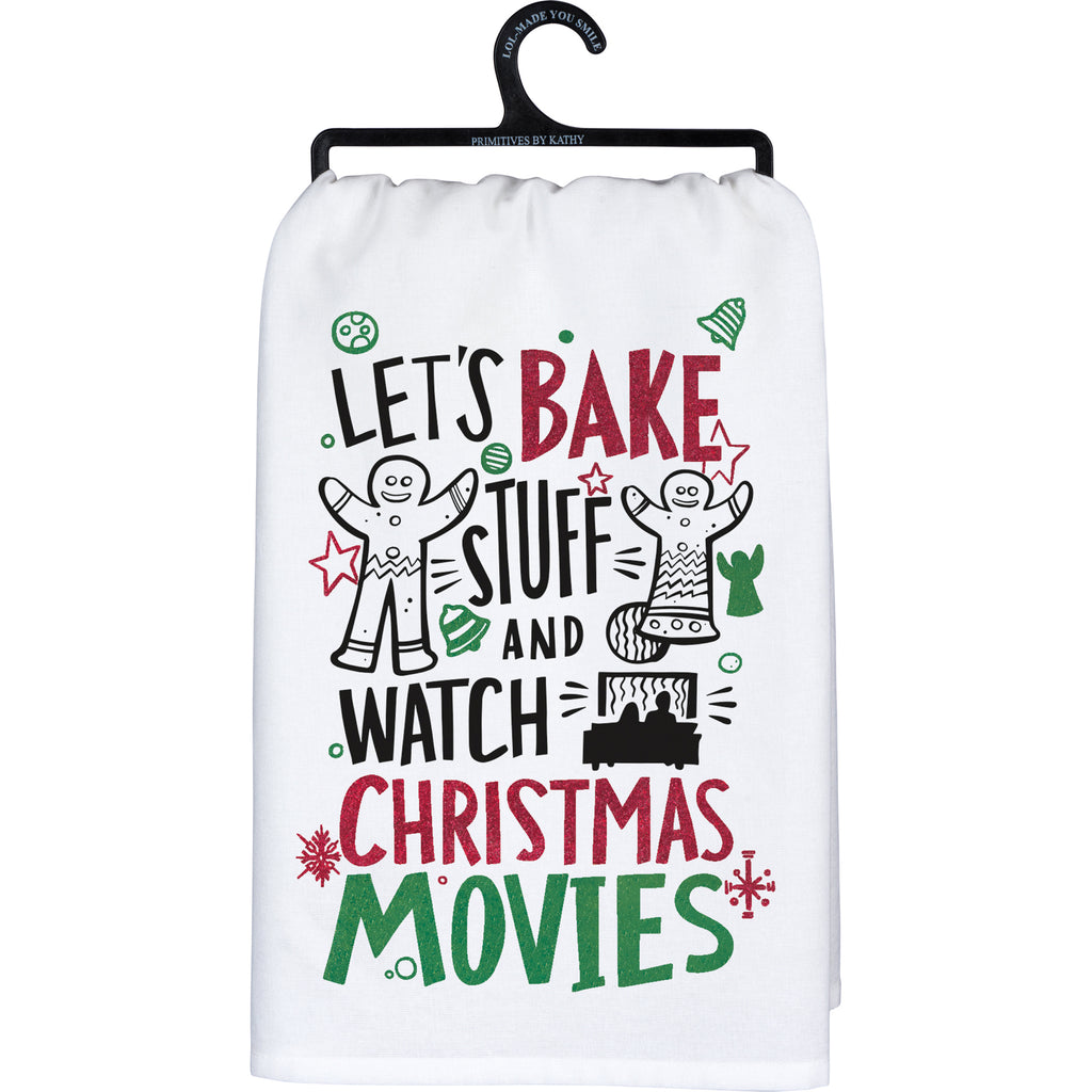 "Let's Bake And Christmas Movies" Kitchen Towel #100-S527