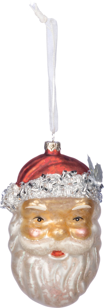 Santa Face Glass Christmas Ornament #100-C222