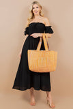 Quilted Tote Bag- Yellow