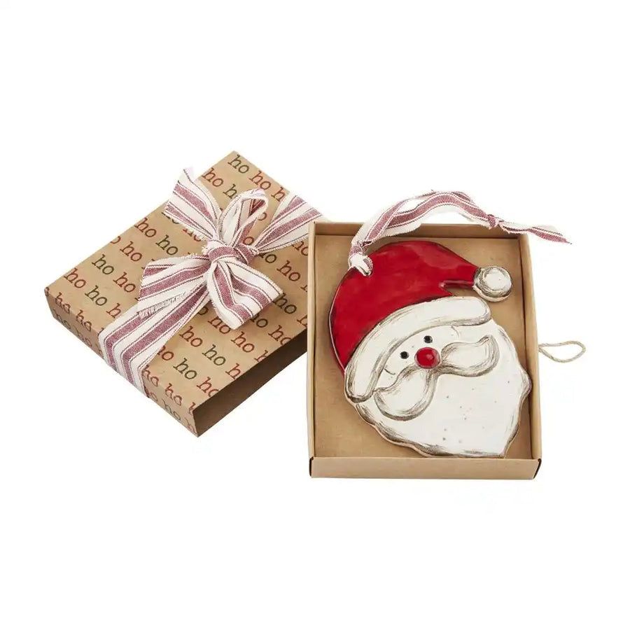 Christmas Santa Ornament with Gift Box