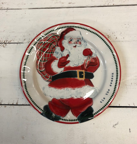 Christmas Salad Snack Santa with Sack Plate