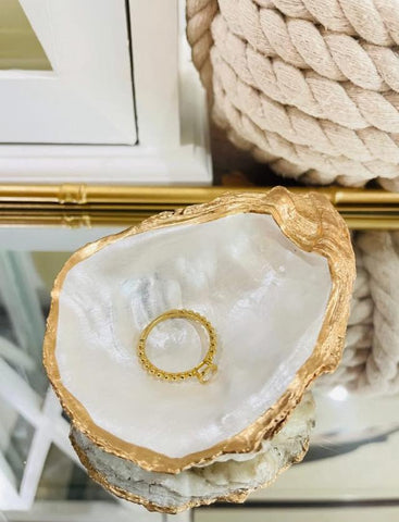 Shells by Shea Gilded Oyster Shell Trinket Tray