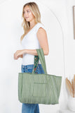 Quilted Tote Bag- Green Floral
