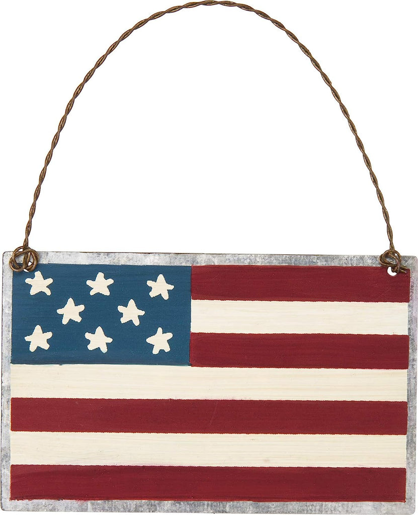 Tin American Flag Hanger #100-H113