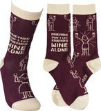 Socks "Friends Don't Let Friends Wine Alone" #100-S128