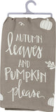 "Autumn Leaves and Pumpkin" Kitchen Towel #100-S220