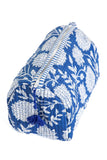 Quilted Makeup/Toiletry Bag- Blue