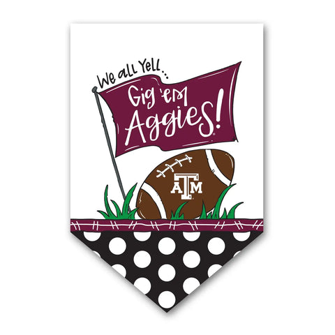 Texas A&M Aggies We All Yell! Football Flag