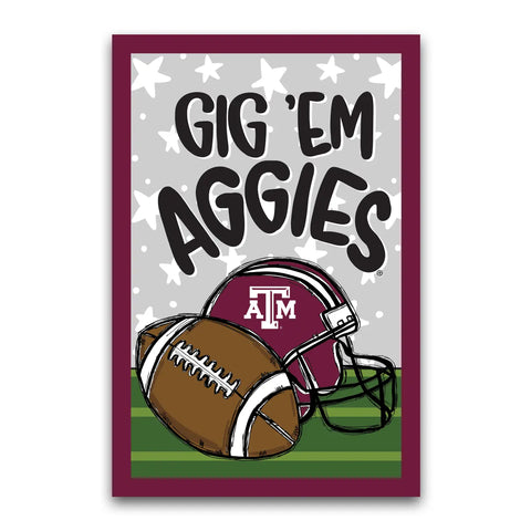 Texas A&M Gig 'em Aggies Football Flag