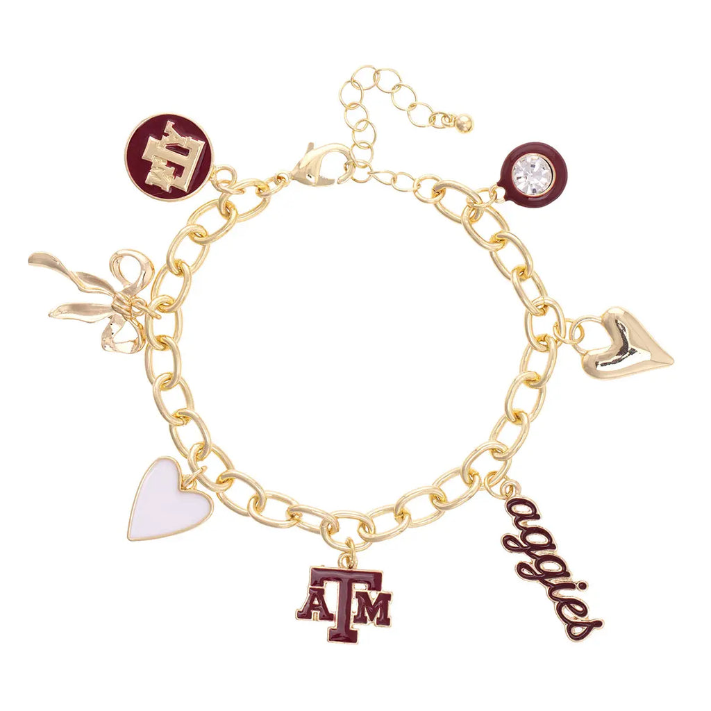 Texas A&M Aggies Enamel Icons Charm Bracelet