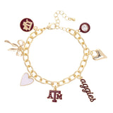 Texas A&M Aggies Enamel Icons Charm Bracelet