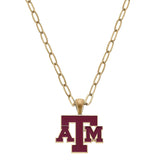 Texas A&M Aggie Enamel Pendant Necklace