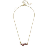 Texas A&M Aggies Enamel Script Necklace