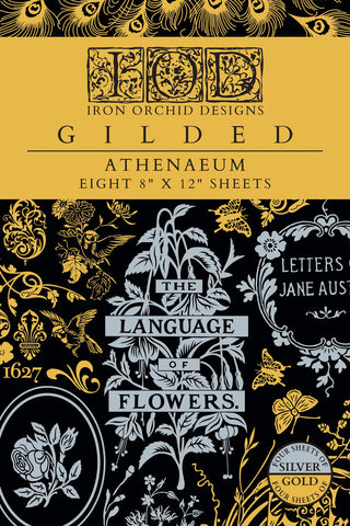 IOD Decor Gilded Foil Transfer Athenaeum 8x12" 8 Sheets Pad by Iron Orchid Designs