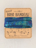 Half Boho Bandeau® Headband - Indigo Patchwork #100-NL106
