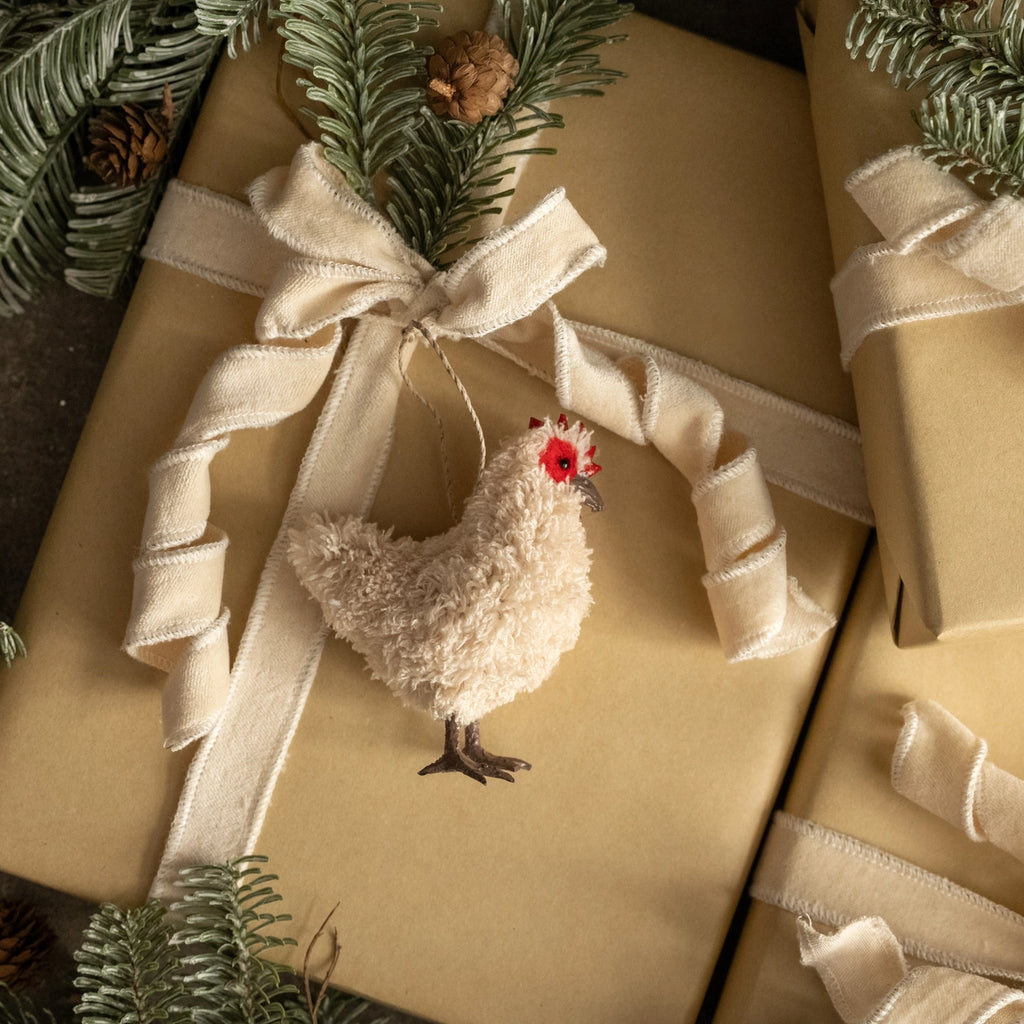 Christmas Ornament- Beige Hen Ornament