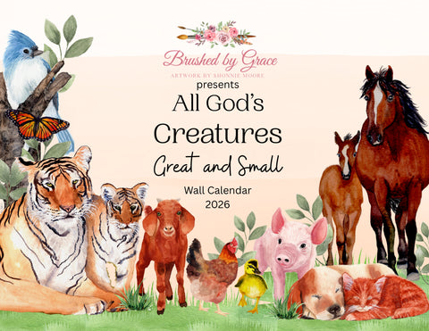 Wall Calendar 2026 Brushed by Grace Shonnie Moore