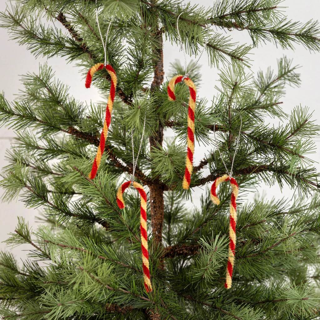 Christmas Ornament- Chenille Candy Cane Ornaments Set of 12
