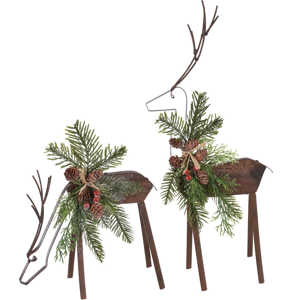 Christmas Decor Deer Rustic Twig Pair #C309