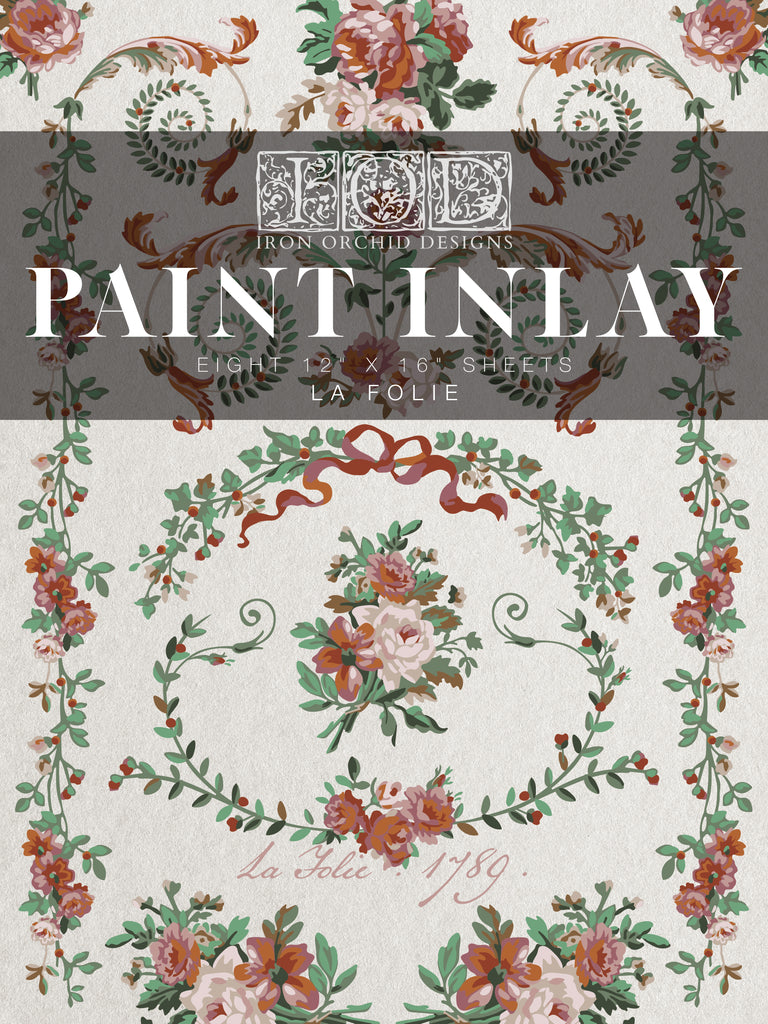 IOD Paint Inlay La Folie 12x16" 8 Pages by Iron Orchid Designs