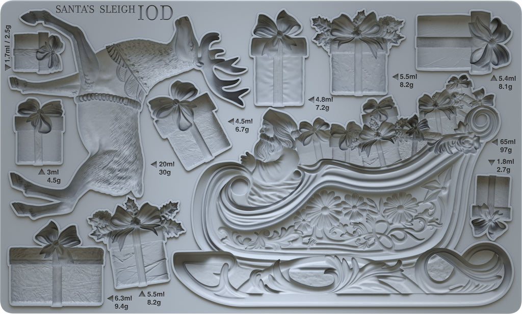 IOD Decor Mould Santa's Sleigh 6x10" by Iron Orchid Designs