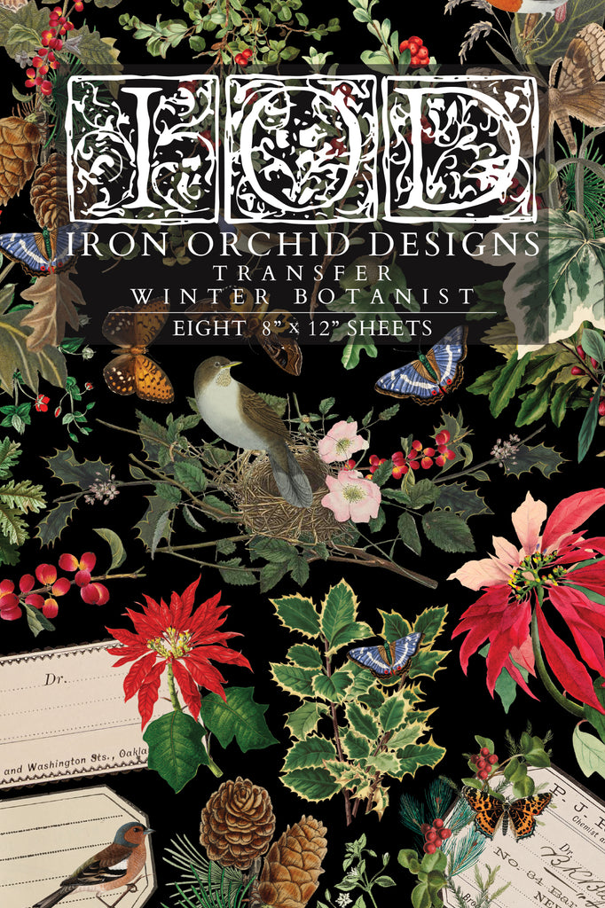 IOD Decor Transfer Winter Botanist 8"X12" 8-Pages Pad by Iron Orchid Designs