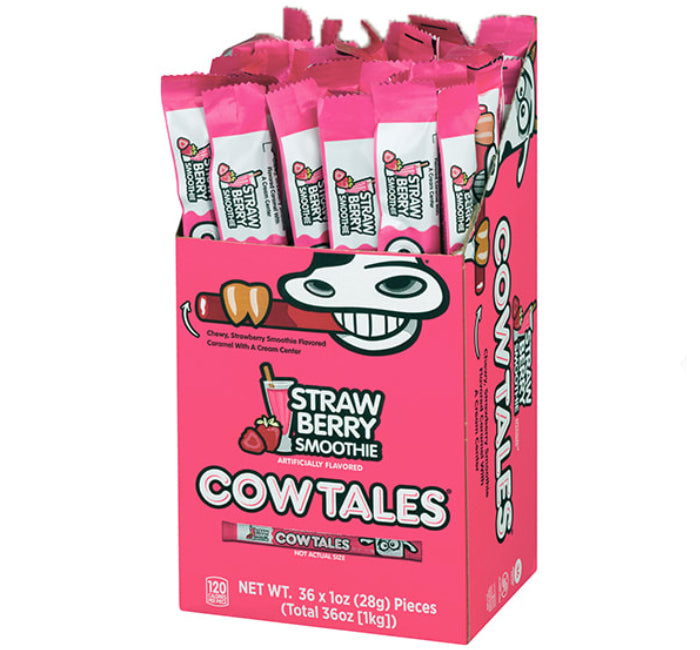 Vintage Style Candy Goetze Cow Tales Strawberry Smoothie (3 sticks)