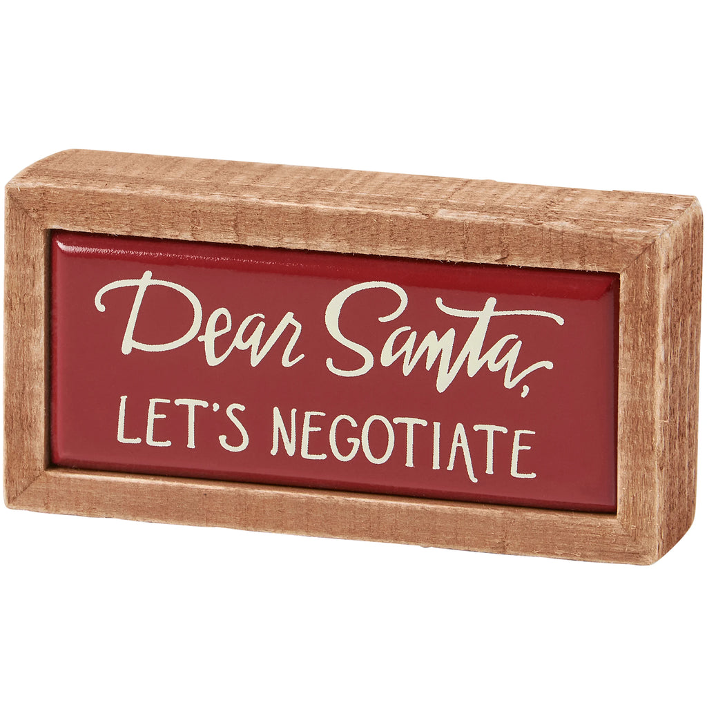 Christmas Sign Dear Santa "Let's Negotiate" #C176X